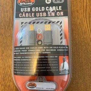 Geek Squad 10' ft USB Gold Cable A-B NEW GS-10UAB